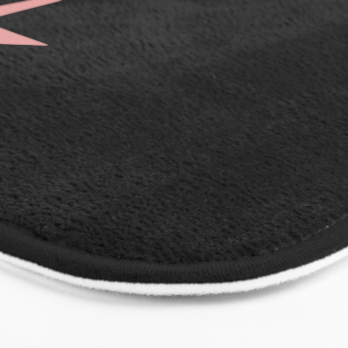 Atomic 50s Retro Star Trio in Vintage Pink and Black Bath Mat Gallery Image 3