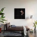 Atomic 50s Retro Star Trio in Vintage Pink and Black Wood Wall Art Gallery Image 2