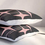 Atomic 50s Retro Star Trio in Vintage Pink and Black Pillow Sham Gallery Image 3