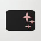Atomic 50s Retro Star Trio in Vintage Pink and Black Bath Mat Gallery Image 1