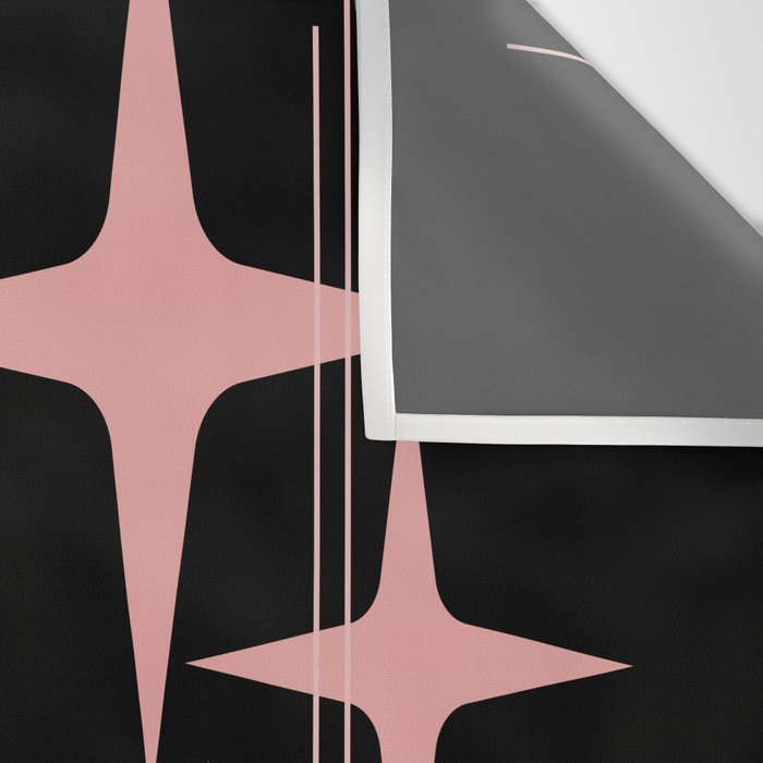 Atomic 50s Retro Star Trio in Vintage Pink and Black Wall Tapestry Gallery Image 3