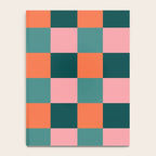 Retro Teal Green and Orange Checkerboard Notebook Gallery Image 4