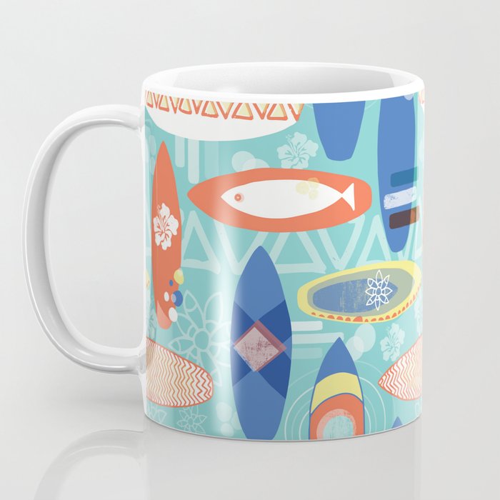 Vintage Surfboards Pattern Coffee Mug Gallery Image 3