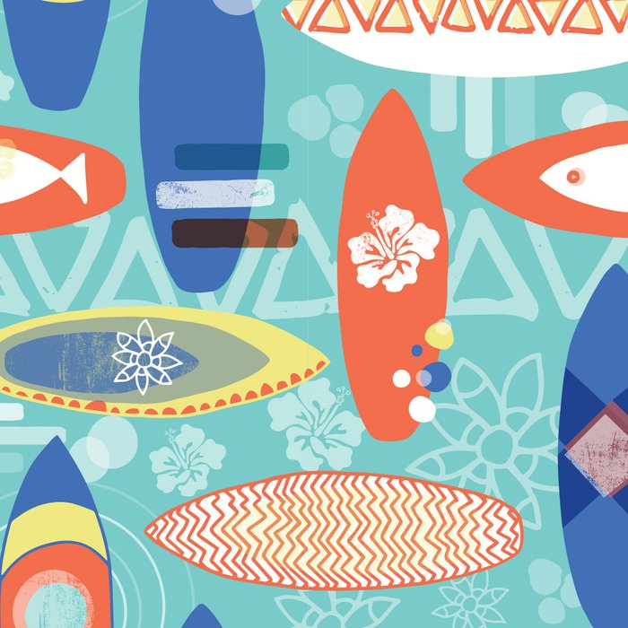 Vintage Surfboards Pattern Coffee Mug Gallery Image 2