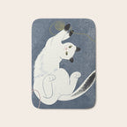  white cat on a blue background Bath Mat Gallery Image 1
