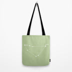 Capricorn Zodiac Star Constellation Line Art Soft Green Tote Bag Gallery Image 2