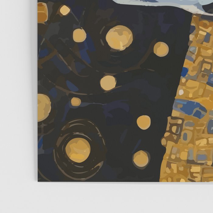 Gustav Klimt Style Brown Dog with Striped Coat Poster Gallery Image 3
