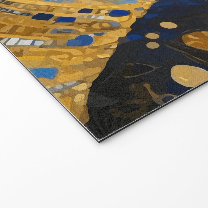 Gustav Klimt Style Brown Dog with Striped Coat Welcome Mat Gallery Image 2