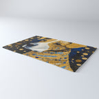 Gustav Klimt Style Brown Dog with Striped Coat Rug Gallery Image 3