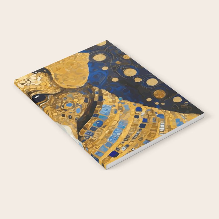 Gustav Klimt Style Brown Dog with Striped Coat Notebook Gallery Image 1