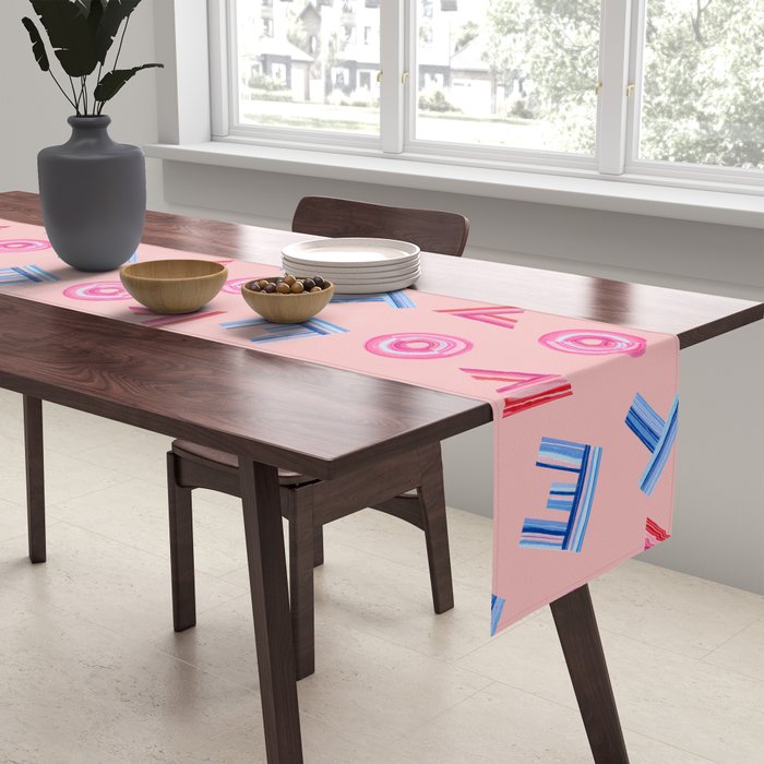 Cast Your Vote | Hand-Lettered Pattern in Peach Table Runner Gallery Image 2