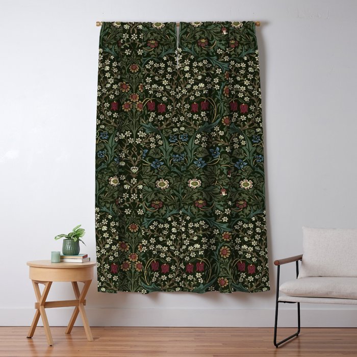 William Morris Vintage Blackthorn Green 1892 Window Curtain Gallery Image 5