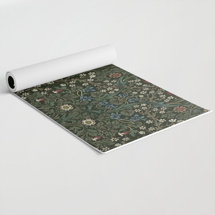 William Morris Vintage Blackthorn Green 1892 Yoga Mat Gallery Image 2