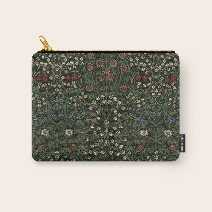 William Morris Vintage Blackthorn Green 1892 Carry All Pouch Gallery Image 1