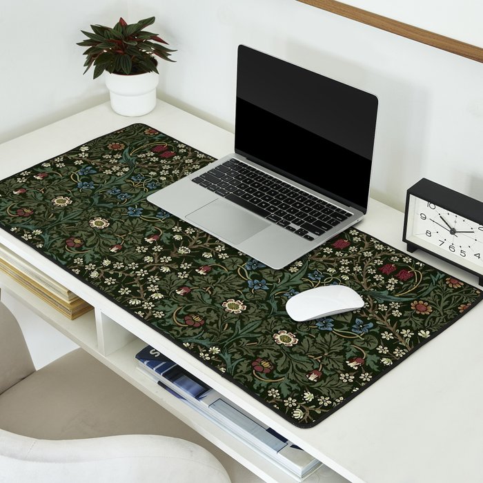 William Morris Vintage Blackthorn Green 1892 Desk Mat Gallery Image 2