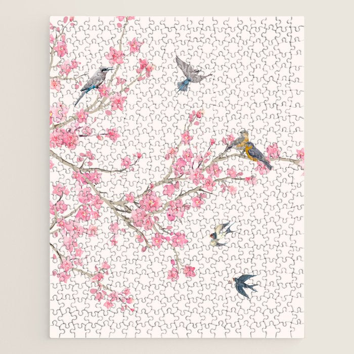 Birds and cherry blossoms Jigsaw Puzzle Gallery Image 1
