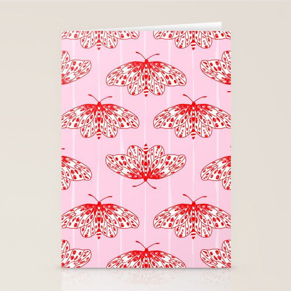 Butterfly Pink Red Stationery Card Gallery Image 2