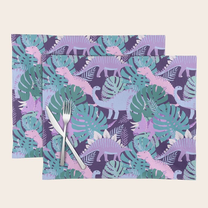 Jungle Dinosaur - Purple Placemat Gallery Image 1