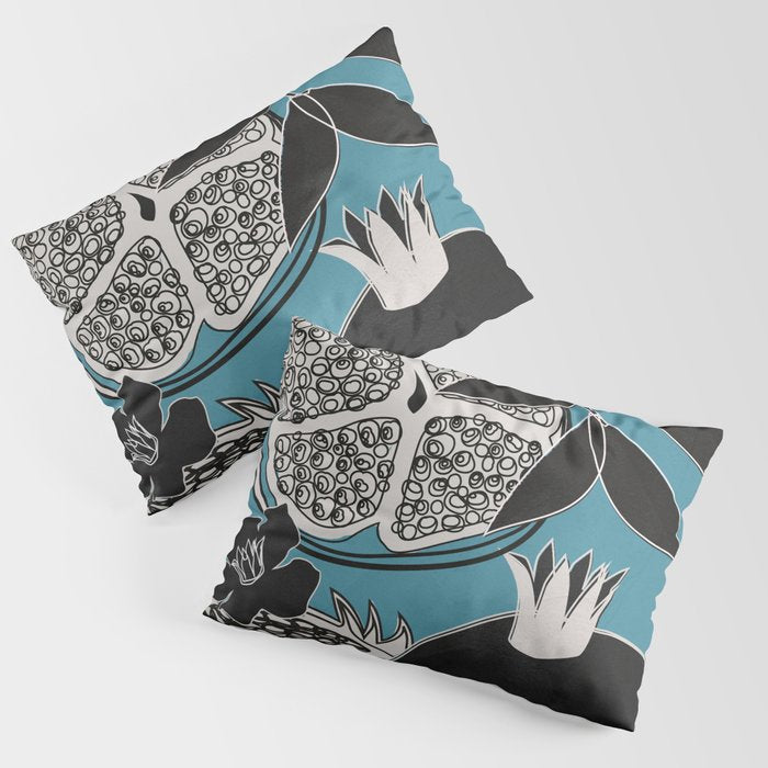 Line Art Pomegranates 4 Pillow Sham Gallery Image 1
