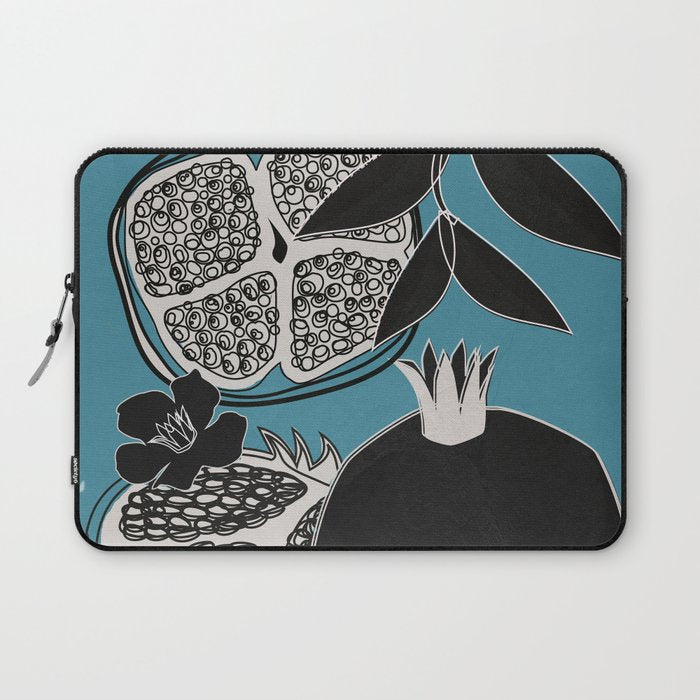 Line Art Pomegranates 4 Laptop Sleeve Gallery Image 1