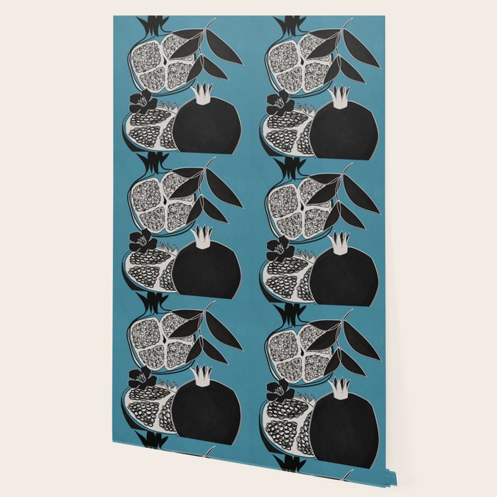 Line Art Pomegranates 4 Wallpaper Gallery Image 2