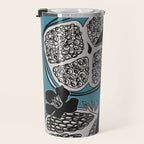 Line Art Pomegranates 4 Travel Mug Gallery Image 3