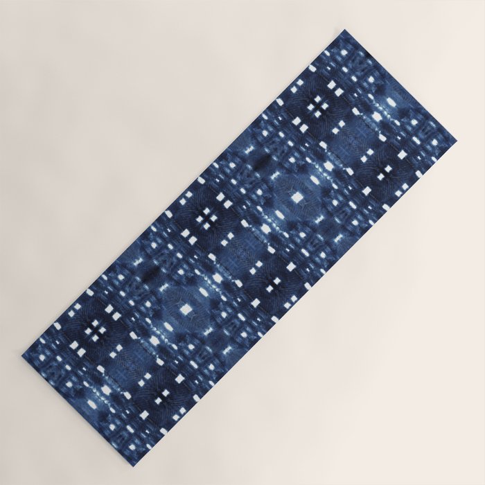 Shibori City Blue Yoga Mat Gallery Image 1