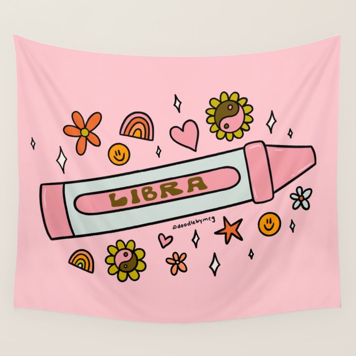 Libra Crayon Wall Tapestry Gallery Image 4