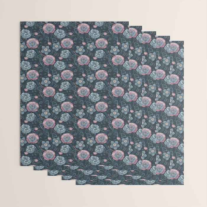 Dark Floral Elegance Wrapping Paper Gallery Image 3