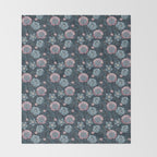 Dark Floral Elegance Throw Blanket Gallery Image 2