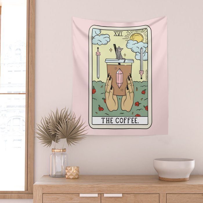COFFEE READING UPDATED (LIGHT) Wall Tapestry Gallery Image 2