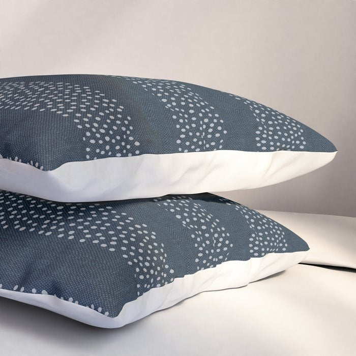 angrand stipple stripes - navy blue Pillow Sham Gallery Image 3