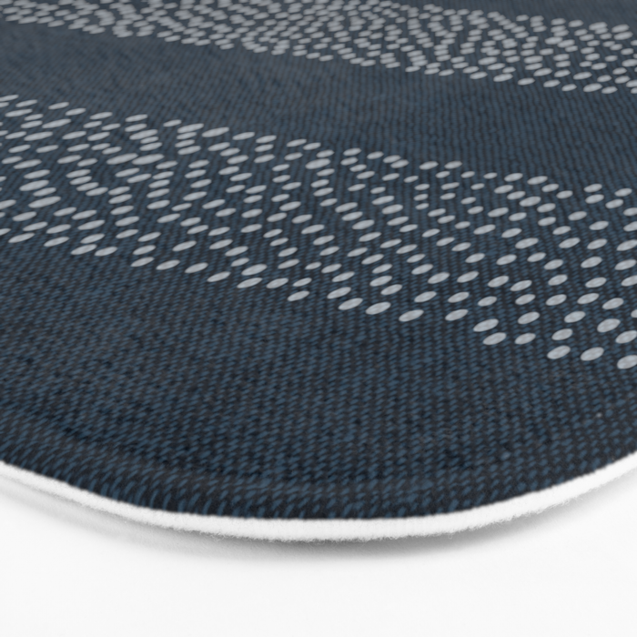 angrand stipple stripes - navy blue Bath Mat Gallery Image 3