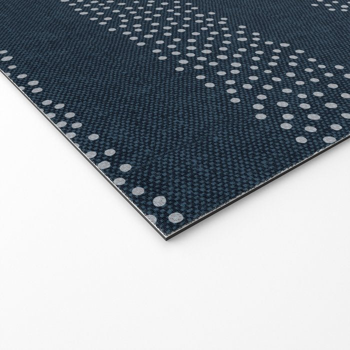angrand stipple stripes - navy blue Welcome Mat Gallery Image 2
