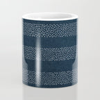 angrand stipple stripes - navy blue Coffee Mug Gallery Image 4