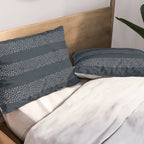 angrand stipple stripes - navy blue Pillow Sham Gallery Image 2
