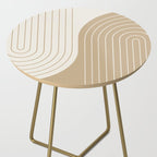Two Tone Line Curvature LXV Earthy Boho Modern Arch Abstract Side Table Gallery Image 2