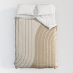 Two Tone Line Curvature LXV Earthy Boho Modern Arch Abstract Comforter Gallery Image 6