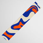Bold and Groovy Retro Liquid Swirl Abstract Pattern Cobalt Blue and Orange Table Runner Gallery Image 3