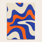 Bold and Groovy Retro Liquid Swirl Abstract Pattern Cobalt Blue and Orange Notebook Gallery Image 4