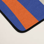 Bold and Groovy Retro Liquid Swirl Abstract Pattern Cobalt Blue and Orange Desk Mat Gallery Image 4