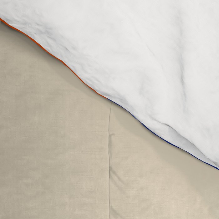 Bold and Groovy Retro Liquid Swirl Abstract Pattern Cobalt Blue and Orange Comforter Gallery Image 4