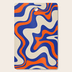 Bold and Groovy Retro Liquid Swirl Abstract Pattern Cobalt Blue and Orange Cutting Board Gallery Image 1
