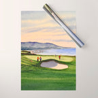 Pebble Beach Golf Course 9th Green Wrapping Paper Gallery Image 1