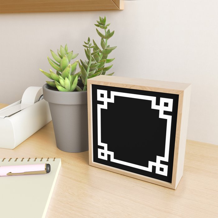 Black and White Greek Key Border Mini Art Print Gallery Image 2