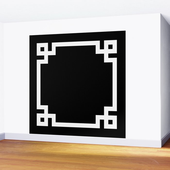Black and White Greek Key Border Wall Mural Gallery Image 2