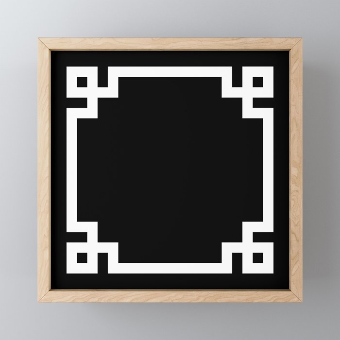 Black and White Greek Key Border Mini Art Print Gallery Image 1