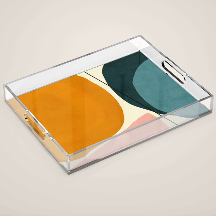 shapes geometric minimal painting abstract Acrylic Tray Gallery Image 1