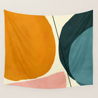 shapes geometric minimal painting abstract Wall Tapestry Gallery Image 4