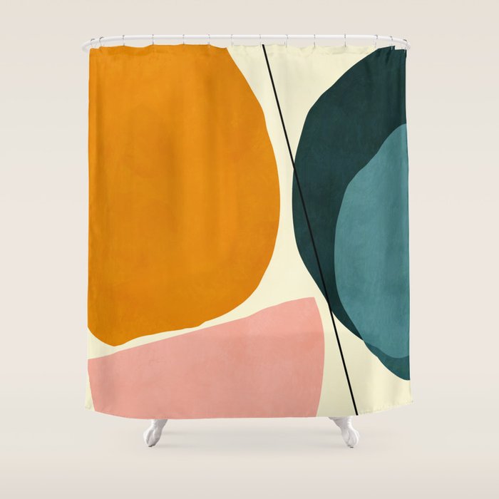 shapes geometric minimal painting abstract Shower Curtain Gallery Image 1